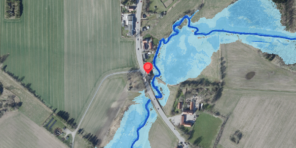 Oversvømmelsesrisiko fra vandløb på Haslevvej 361, 4100 Ringsted