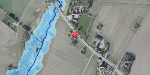 Oversvømmelsesrisiko fra vandløb på Haslevvej 382, 4100 Ringsted