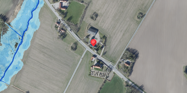 Oversvømmelsesrisiko fra vandløb på Haslevvej 387, 4100 Ringsted