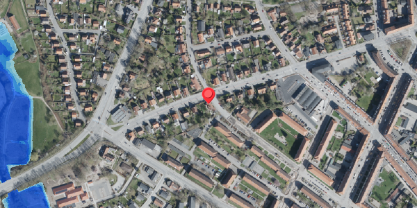Oversvømmelsesrisiko fra vandløb på Jyllandsgade 25, 4100 Ringsted