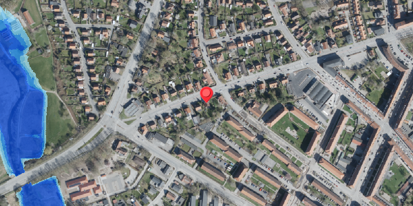 Oversvømmelsesrisiko fra vandløb på Jyllandsgade 27, 4100 Ringsted