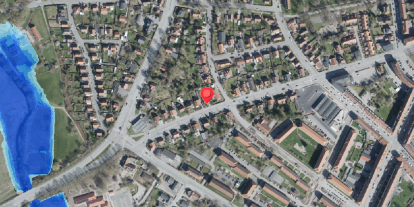 Oversvømmelsesrisiko fra vandløb på Jyllandsgade 40, 4100 Ringsted