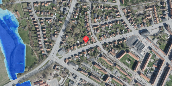 Oversvømmelsesrisiko fra vandløb på Jyllandsgade 42, 4100 Ringsted