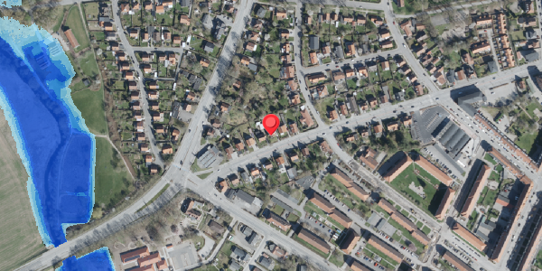 Oversvømmelsesrisiko fra vandløb på Jyllandsgade 44, 4100 Ringsted