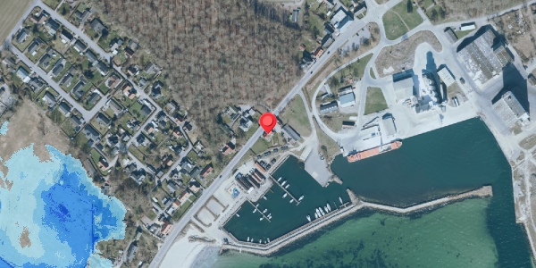 Oversvømmelsesrisiko fra vandløb på Hovedgaden 2, 4654 Faxe Ladeplads