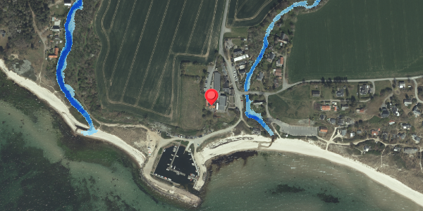 Oversvømmelsesrisiko fra vandløb på Boderne 1A, . , 3720 Aakirkeby