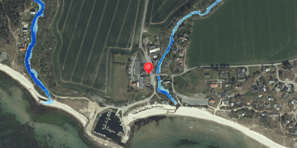 Oversvømmelsesrisiko fra vandløb på Boderne 2, 3720 Aakirkeby