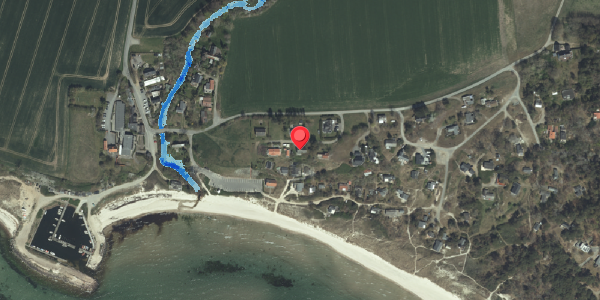 Oversvømmelsesrisiko fra vandløb på Boderne 44, . , 3720 Aakirkeby