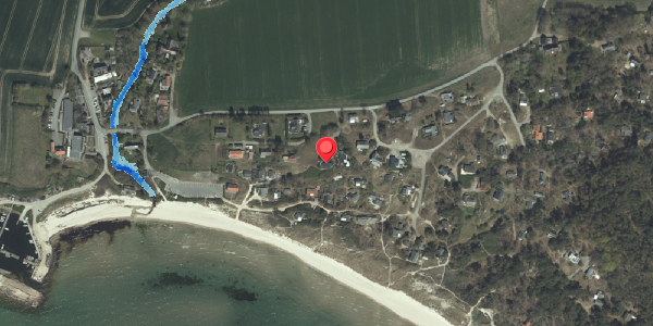 Oversvømmelsesrisiko fra vandløb på Boderne 46, . , 3720 Aakirkeby