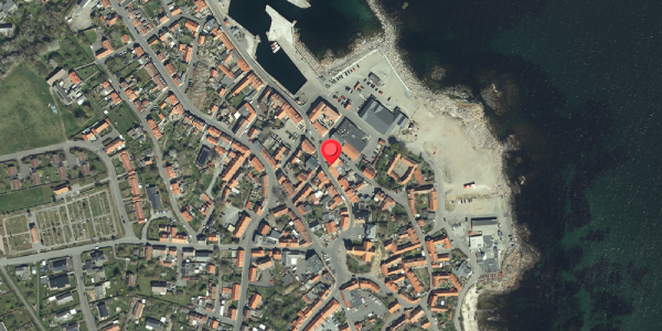 Oversvømmelsesrisiko fra vandløb på Kirkegade 8, 3770 Allinge