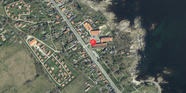 Oversvømmelsesrisiko fra vandløb på Strandvejen 14, 3770 Allinge