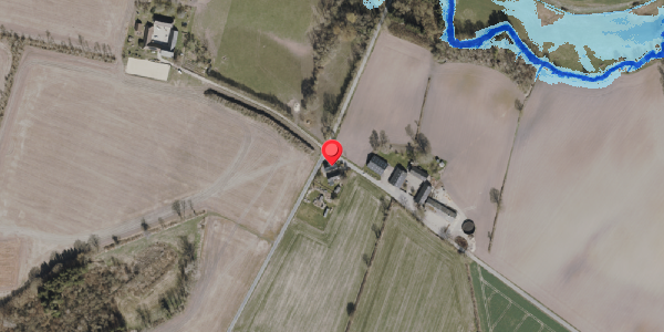 Oversvømmelsesrisiko fra vandløb på Boholtvej 11, 5874 Hesselager