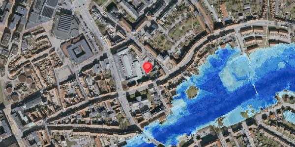 Oversvømmelsesrisiko fra vandløb på Overgade 68B, . , 5000 Odense C