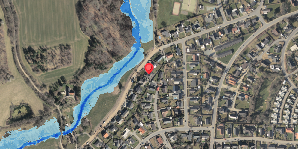 Oversvømmelsesrisiko fra vandløb på Vestergade 61, . , 5560 Aarup