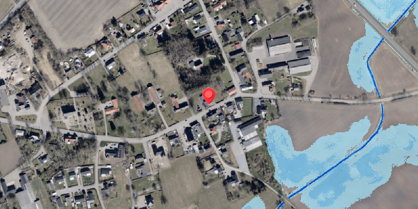 Oversvømmelsesrisiko fra vandløb på Uge Bygade 21, 6360 Tinglev