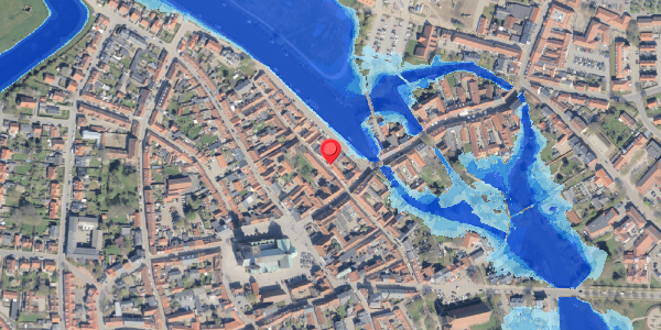 Oversvømmelsesrisiko fra vandløb på Fiskergade 2D, 6760 Ribe