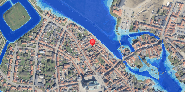 Oversvømmelsesrisiko fra vandløb på Fiskergade 7, 6760 Ribe