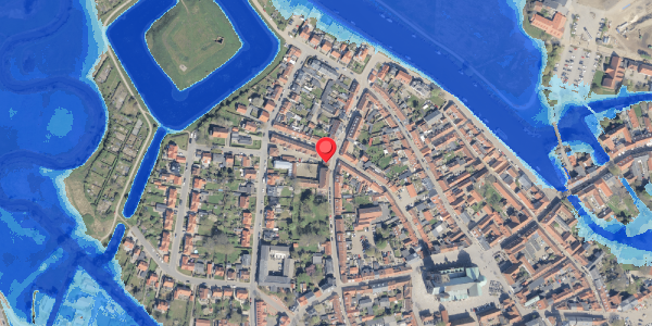 Oversvømmelsesrisiko fra vandløb på Slotsgade 1, 6760 Ribe