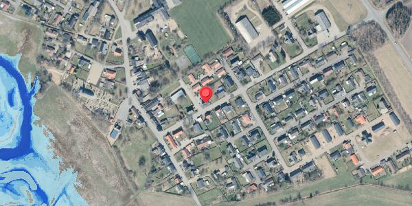Oversvømmelsesrisiko fra vandløb på Grantoften 9, 7490 Aulum