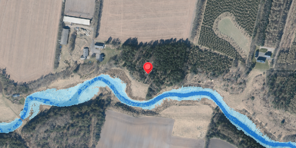 Oversvømmelsesrisiko fra vandløb på Tykskovvej 12, 7361 Ejstrupholm