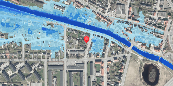 Oversvømmelsesrisiko fra vandløb på Blichersvej 2, 8500 Grenaa