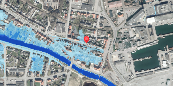 Oversvømmelsesrisiko fra vandløb på Strandgade 20, . , 8500 Grenaa