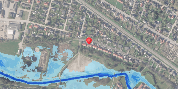 Oversvømmelsesrisiko fra vandløb på Engvej 21B, 8370 Hadsten