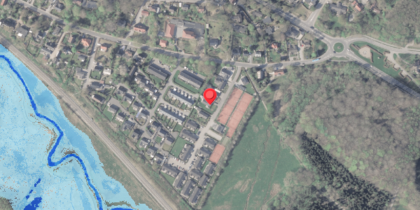 Oversvømmelsesrisiko fra vandløb på Gordonhaven 8, 8370 Hadsten