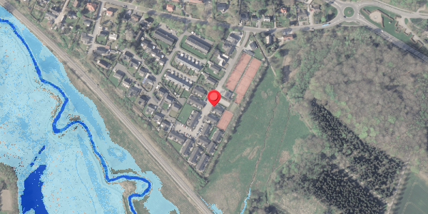 Oversvømmelsesrisiko fra vandløb på Gordonhaven 9, 8370 Hadsten