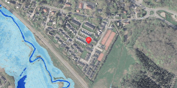 Oversvømmelsesrisiko fra vandløb på Gordonhaven 12, 8370 Hadsten