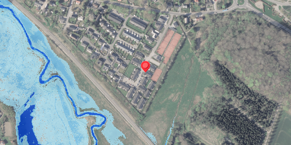 Oversvømmelsesrisiko fra vandløb på Gordonhaven 13, 8370 Hadsten