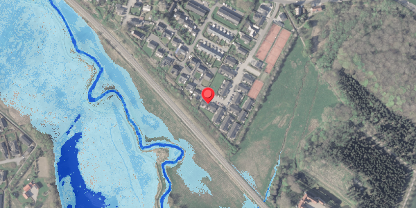 Oversvømmelsesrisiko fra vandløb på Gordonhaven 30, 8370 Hadsten