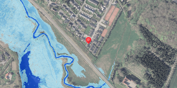 Oversvømmelsesrisiko fra vandløb på Gordonhaven 36, 8370 Hadsten