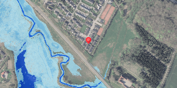 Oversvømmelsesrisiko fra vandløb på Gordonhaven 37, 8370 Hadsten