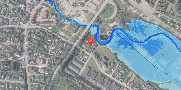 Oversvømmelsesrisiko fra vandløb på Østervangsvej 21, 8370 Hadsten