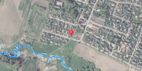 Oversvømmelsesrisiko fra vandløb på Ådalen 4, 8370 Hadsten