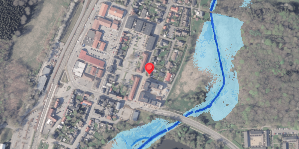 Oversvømmelsesrisiko fra vandløb på Fredensgade 2, 8382 Hinnerup