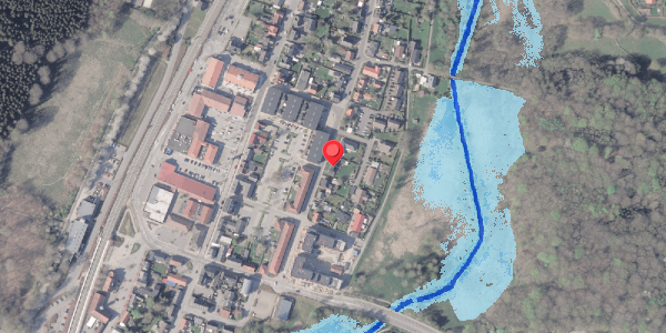Oversvømmelsesrisiko fra vandløb på Fredensgade 8, . , 8382 Hinnerup