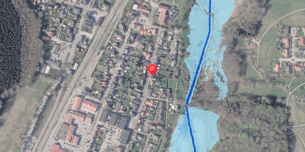 Oversvømmelsesrisiko fra vandløb på Fredensgade 22, . , 8382 Hinnerup