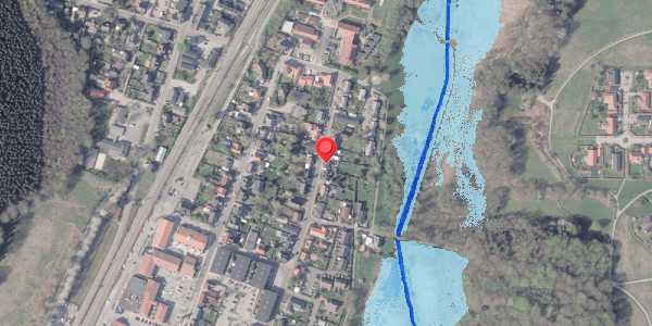 Oversvømmelsesrisiko fra vandløb på Fredensgade 24, . , 8382 Hinnerup