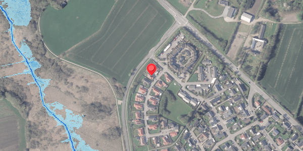 Oversvømmelsesrisiko fra vandløb på Jernaldervej 4, . , 8382 Hinnerup