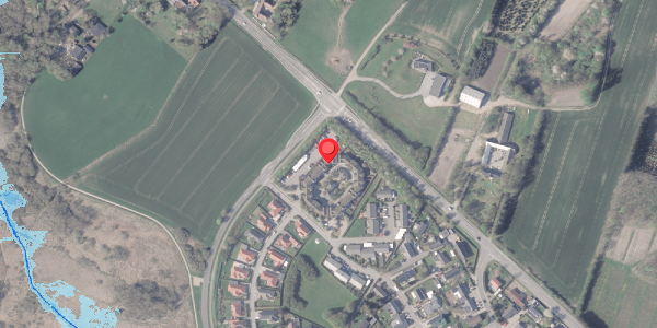 Oversvømmelsesrisiko fra vandløb på Jernaldervej 21, 8382 Hinnerup