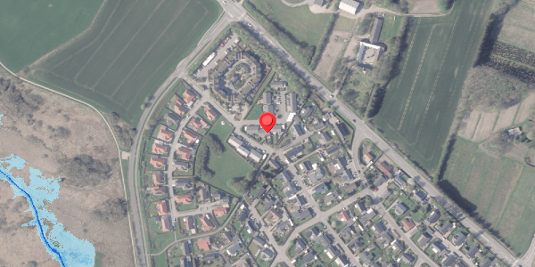 Oversvømmelsesrisiko fra vandløb på Jernaldervej 113, 8382 Hinnerup