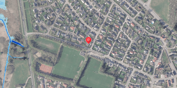 Oversvømmelsesrisiko fra vandløb på Junovej 12, . , 8382 Hinnerup