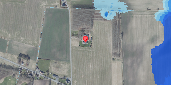 Oversvømmelsesrisiko fra vandløb på Lundborgvej 2, 8382 Hinnerup