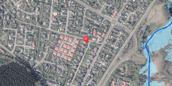 Oversvømmelsesrisiko fra vandløb på Rolighedsvej 21, 8382 Hinnerup