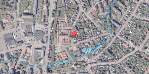 Oversvømmelsesrisiko fra vandløb på Aaholmsgade 4, 8300 Odder