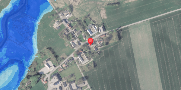 Oversvømmelsesrisiko fra vandløb på Allingvej 2, 8963 Auning