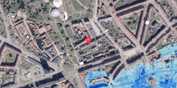 Oversvømmelsesrisiko fra vandløb på Saltholmsgade 21, 3. th, 8000 Aarhus C