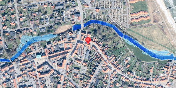 Oversvømmelsesrisiko fra vandløb på Algade 4, st. th, 9300 Sæby